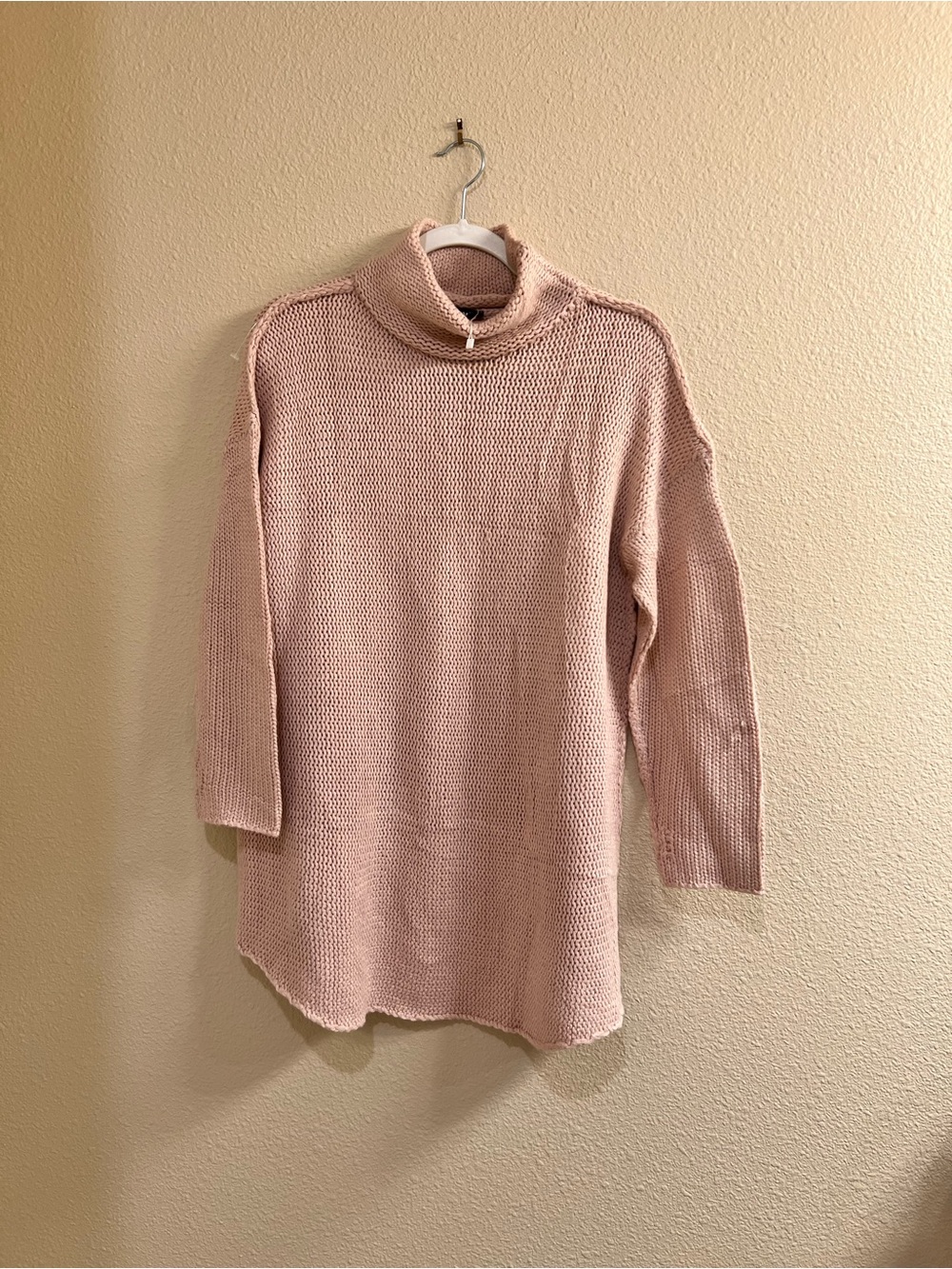 Women's Blush Pink Turtleneck Sweater